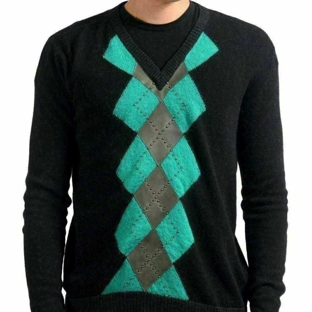 Just Cavalli Men's Alpaca Mohair V-Neck Sweater